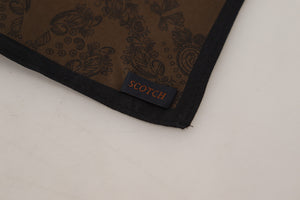 Scotch & Soda Brown Patterned Wrap Square Handkerchief Scarf - DEA STILOSA MILANO