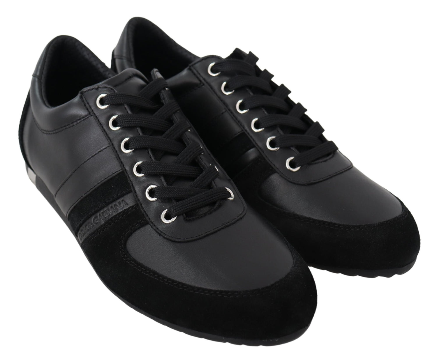 Dolce & Gabbana Black Logo Leather Casual Sneakers Shoes - DEA STILOSA MILANO