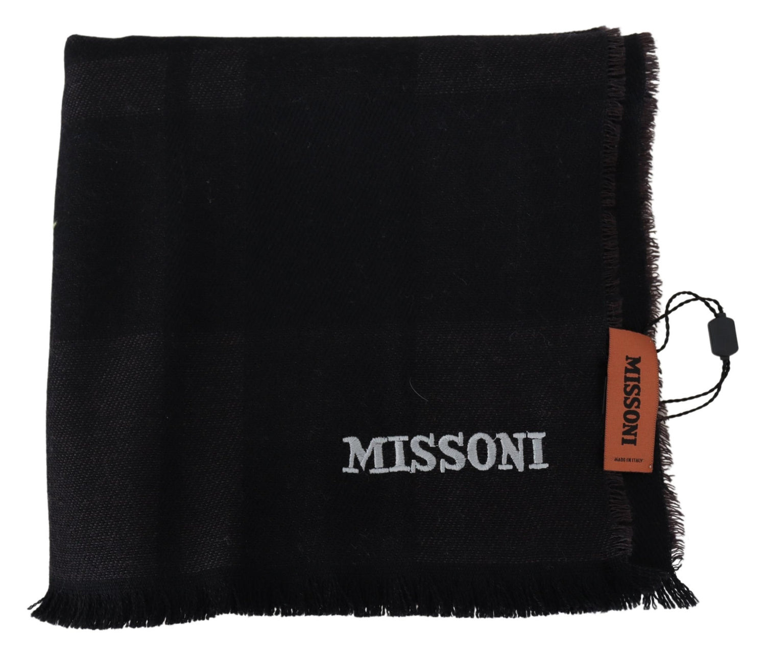 Missoni Black 100% Wool Unisex Neck Wrap Scarf - DEA STILOSA MILANO