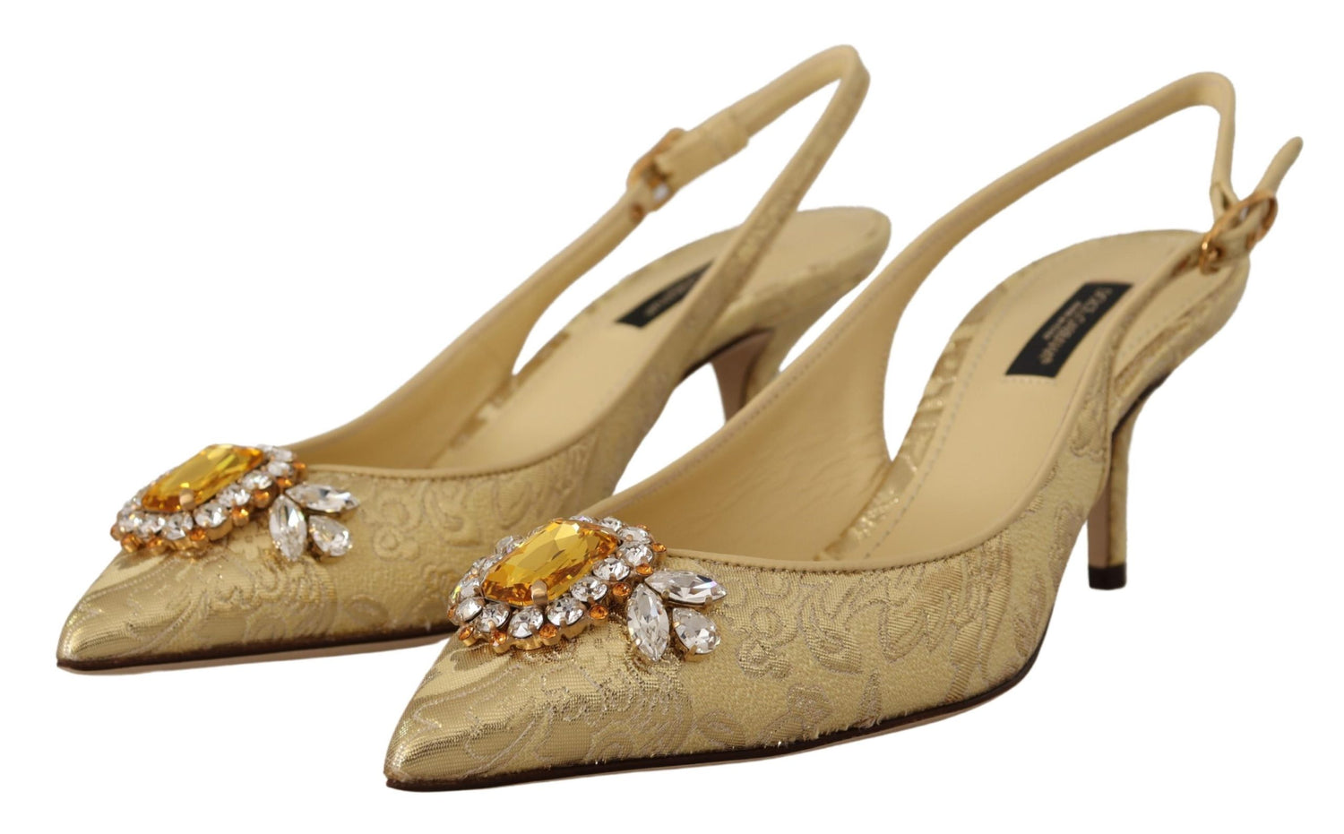Dolce & Gabbana Pearl Ribbon Brooch Sandals Heels KEIRA Pink Gold | FASHION  ROOMS
