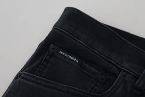 Dolce & Gabbana Black Cotton Patch Embroidery Denim Jeans - DEA STILOSA MILANO