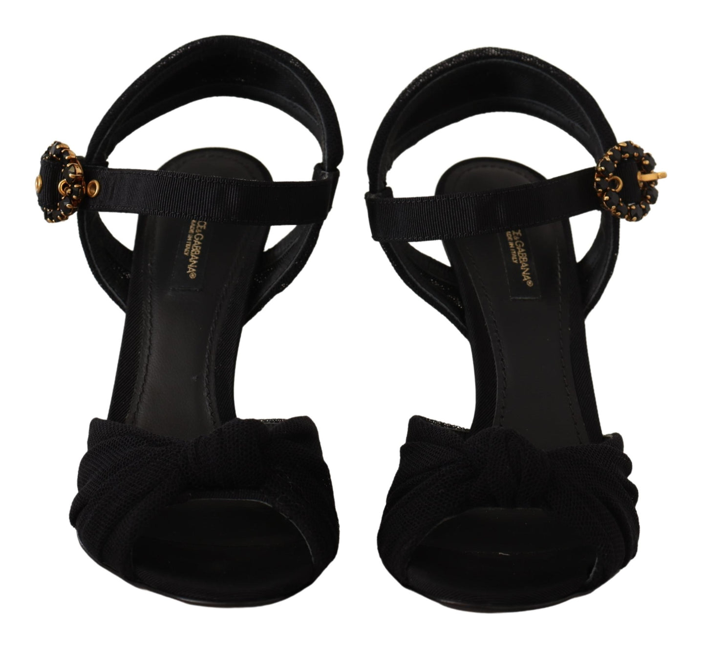 Dolce & Gabbana Black Tulle Stretch Ankle Buckle Strap Shoes - DEA STILOSA MILANO
