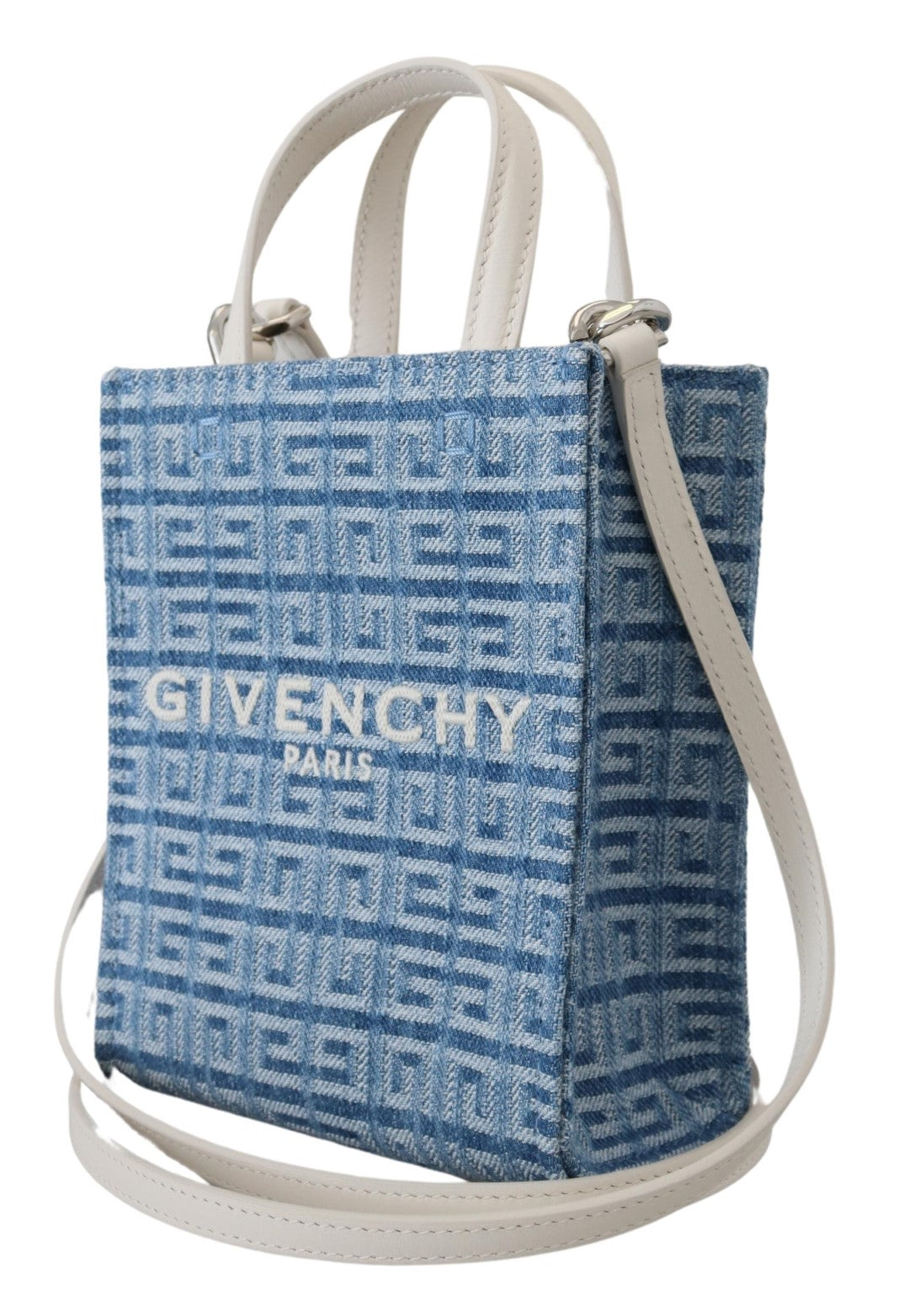 Givenchy Light Blue Coated Canvas Vertical Mini Shoulder Bag - DEA STILOSA MILANO