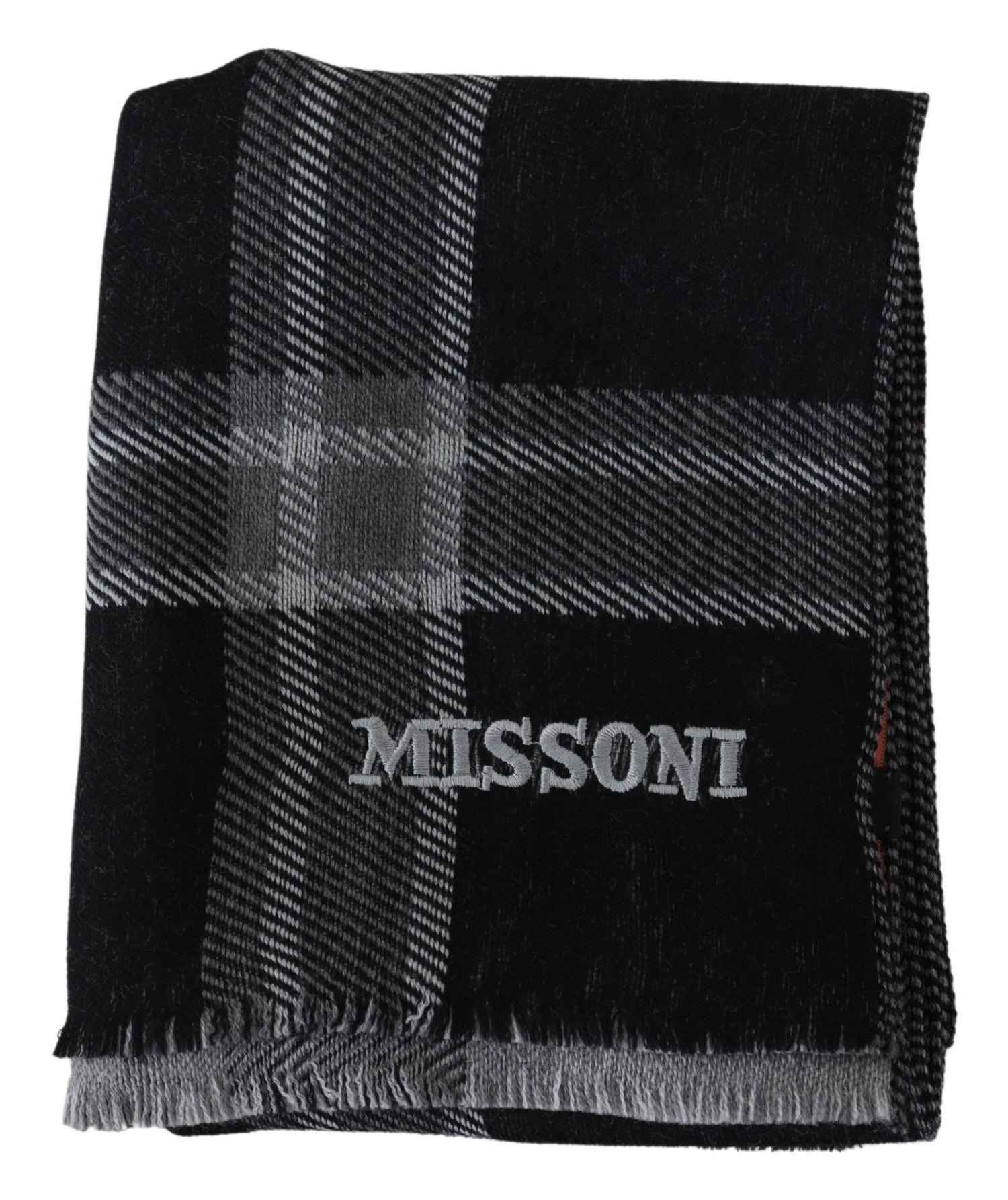 Missoni Black Plaid Wool Unisex Neck Wrap Scarf - DEA STILOSA MILANO