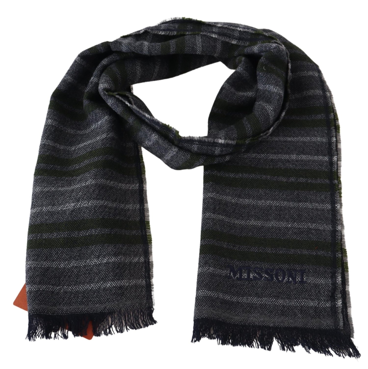 Missoni Gray Striped Wool Unisex Neck Wrap Scarf - DEA STILOSA MILANO