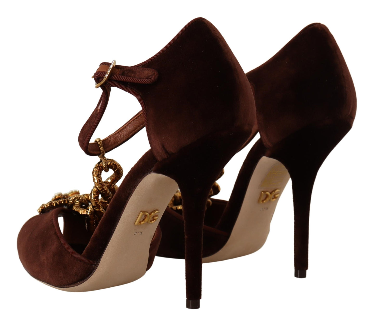 Dolce & Gabbana Brown Coppar Devotion Heart Sandals Shoes - DEA STILOSA MILANO
