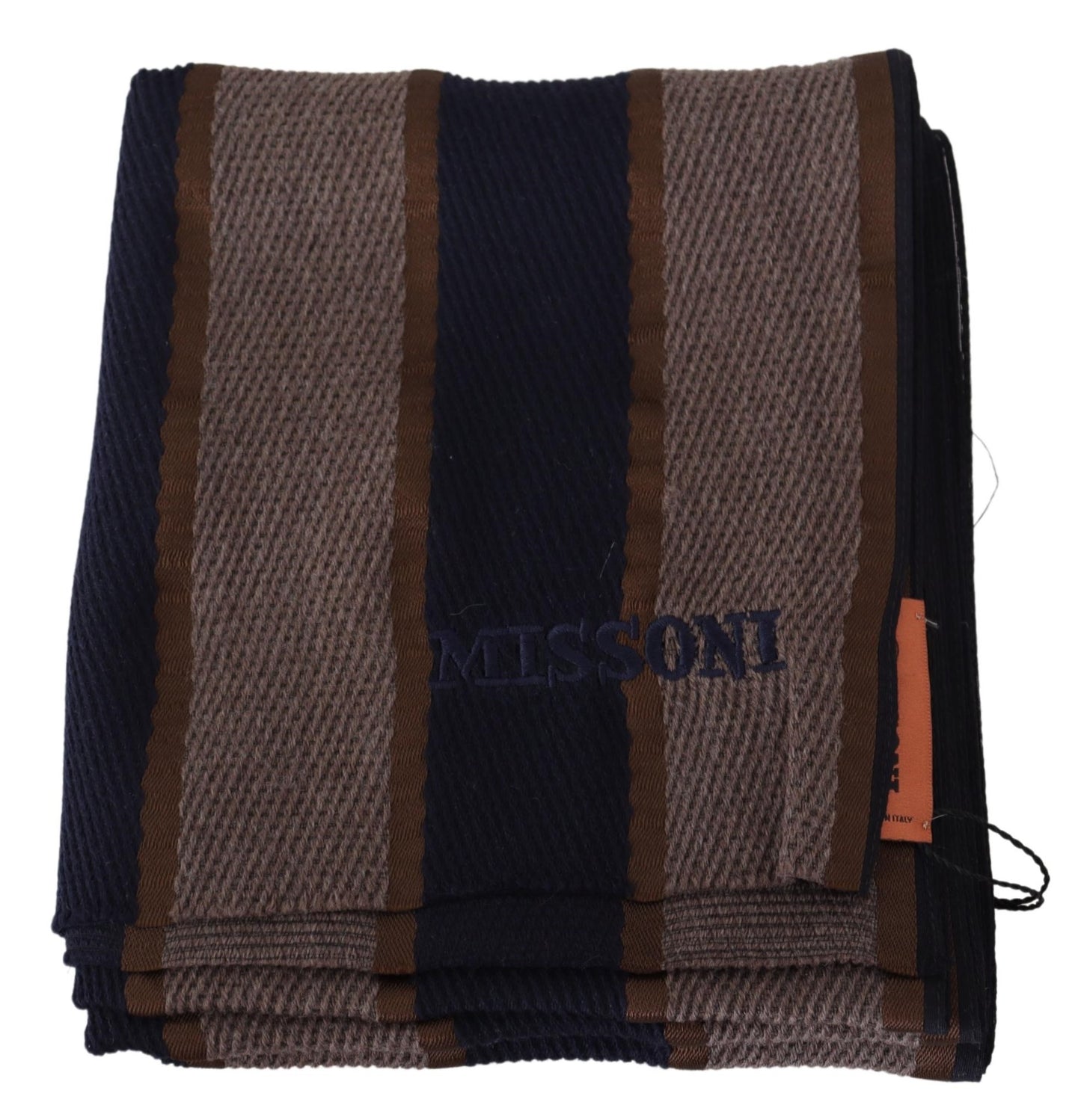 Missoni Brown Wool Striped Unisex Neck Wrap Shawl Scarf - DEA STILOSA MILANO