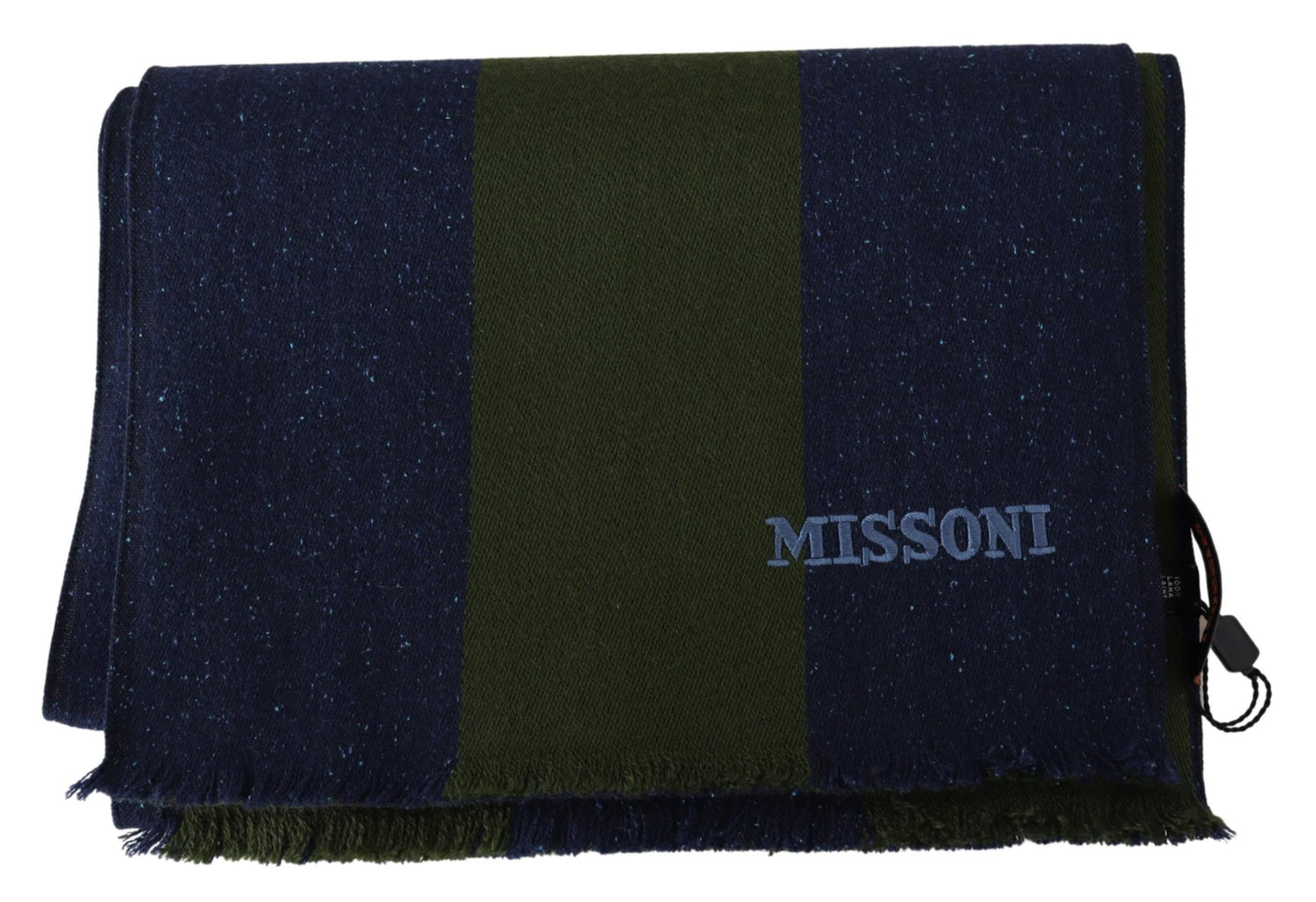 Missoni Green Striped Wool Unisex Neck Wrap Shawl Blue - DEA STILOSA MILANO