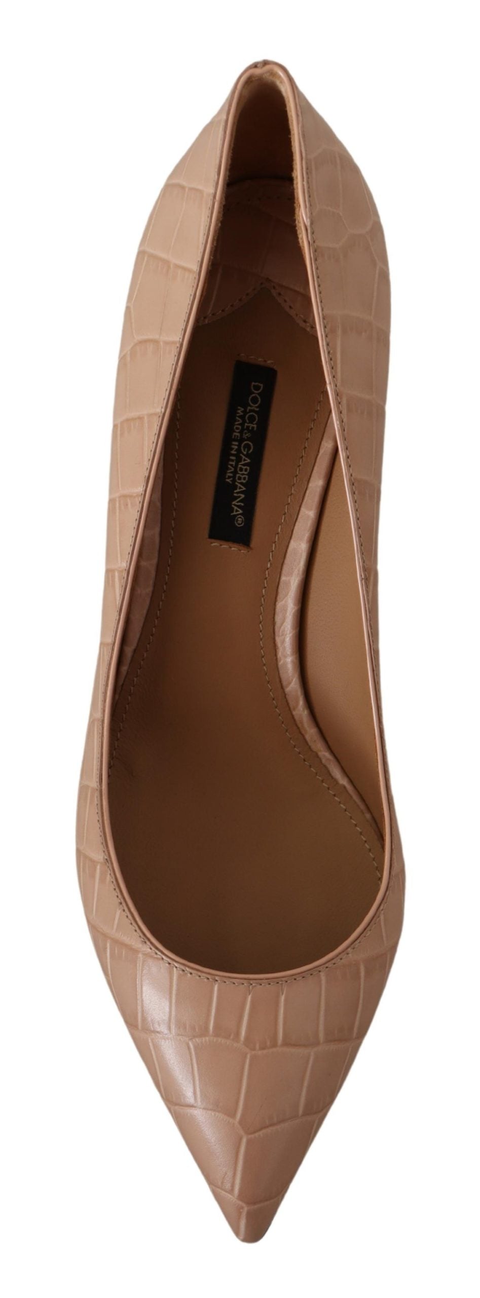 Dolce & Gabbana Beige Leather Pointed Heels Pumps Shoes - DEA STILOSA MILANO