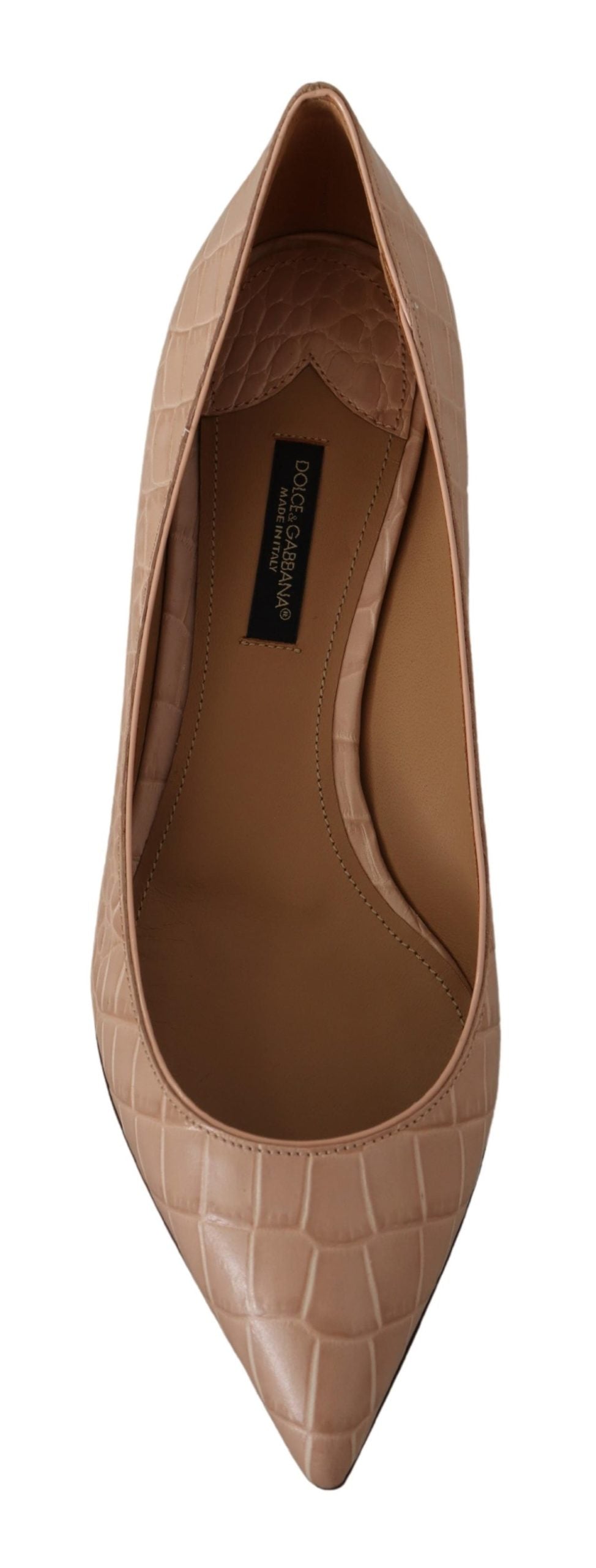 Dolce & Gabbana Beige Leather Kitten Heels Pumps Shoes - DEA STILOSA MILANO