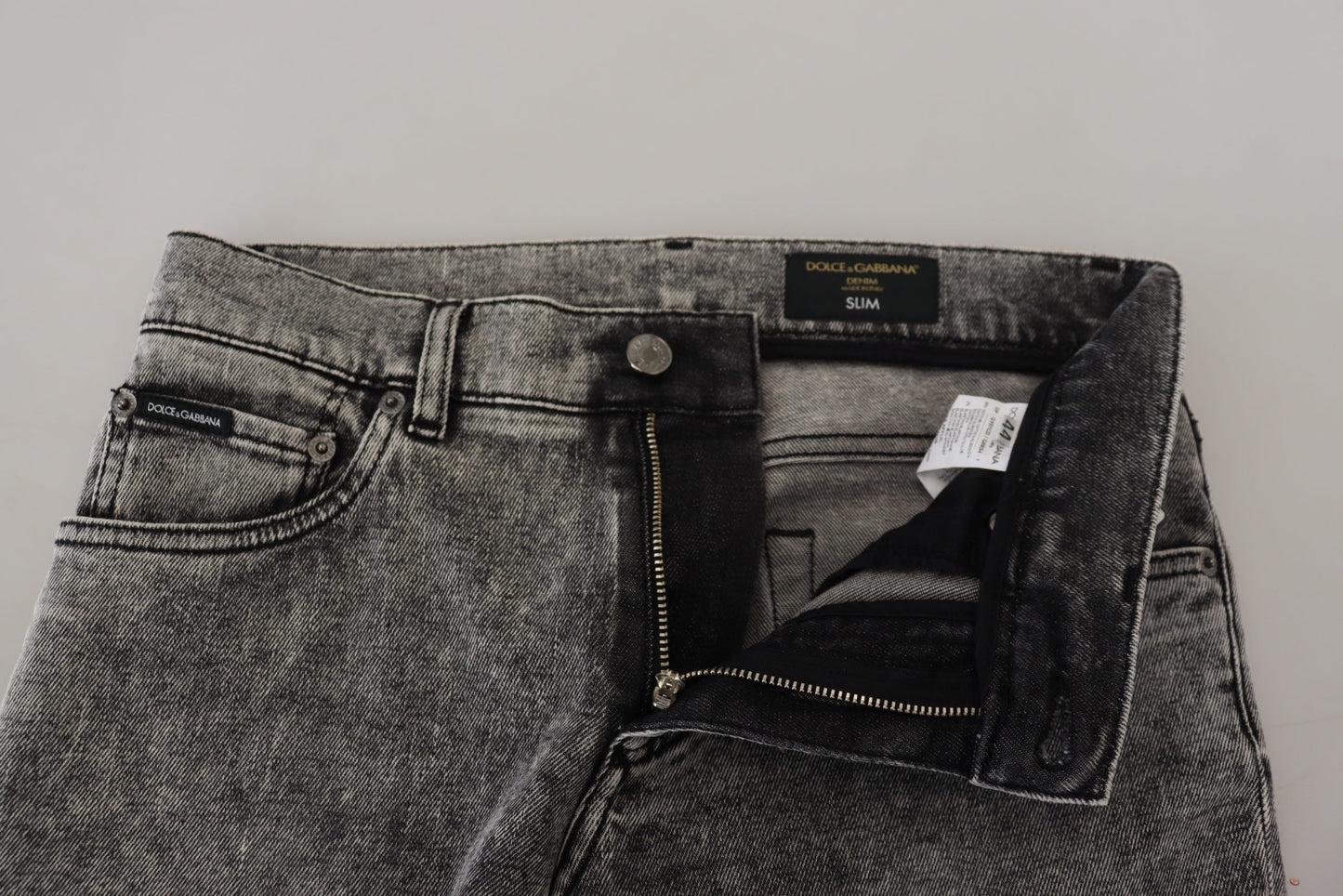 Dolce & Gabbana Gray Washed Cotton Low Waist Denim Jeans - DEA STILOSA MILANO