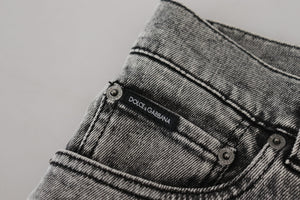 Dolce & Gabbana Gray Washed Cotton Low Waist Denim Jeans - DEA STILOSA MILANO