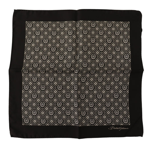 Dolce & Gabbana Black Patterned DG Logo Square Handkerchief Scarf - DEA STILOSA MILANO