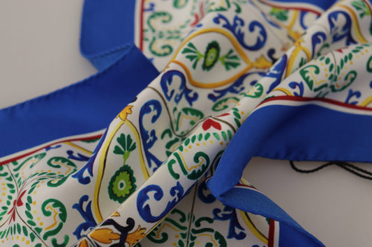 Dolce & Gabbana Multicolor Majolica Print Square Handkerchief Scarf - DEA STILOSA MILANO