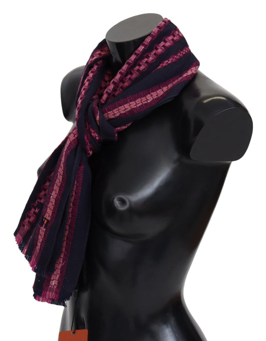Missoni Black Pink Patterned Wool Unisex Neck Wrap Shawl - DEA STILOSA MILANO