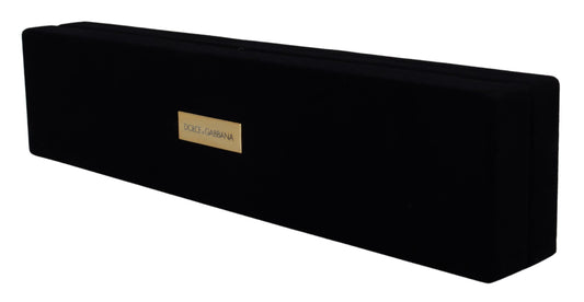 Dolce & Gabbana Black Velvet Logo Plaque Storage Bracelet Jewelry Box - DEA STILOSA MILANO