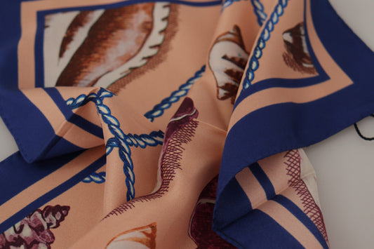Dolce & Gabbana Silk Seashells Printed Square Handkerchief Scarf - DEA STILOSA MILANO