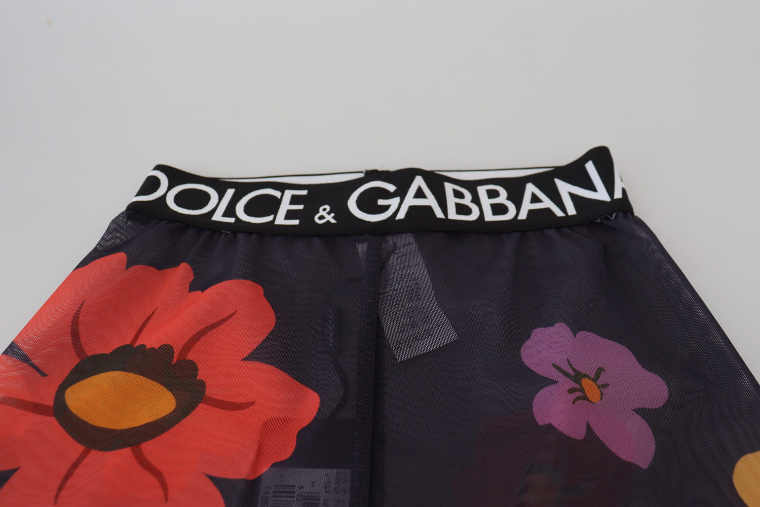 Dolce & Gabbana Black Floral Leggings Stretch Waist Pants - DEA STILOSA MILANO