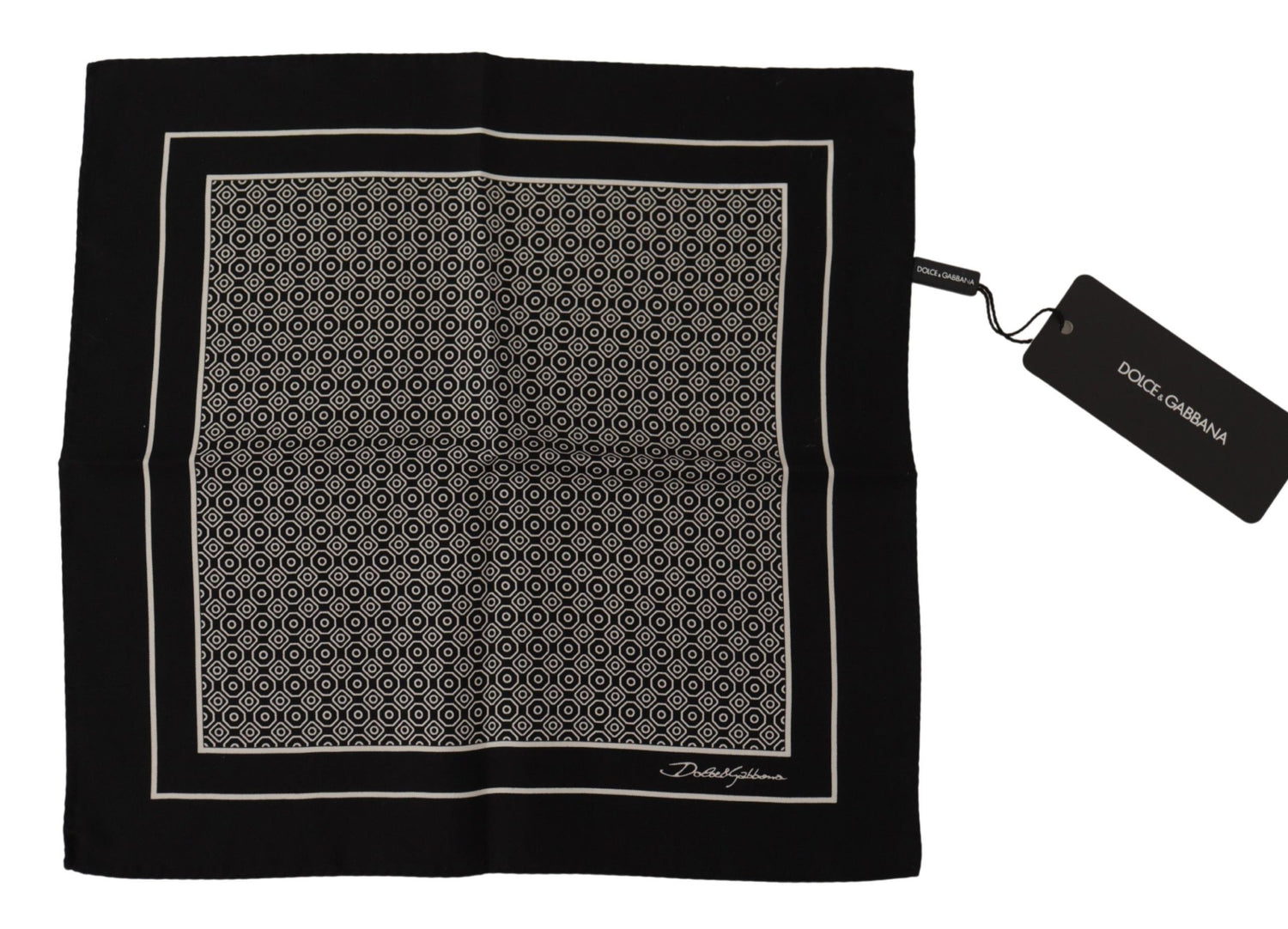 Dolce & Gabbana Black Geometric Patterned Square Handkerchief Scarf - DEA STILOSA MILANO