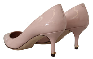 Dolce & Gabbana Pink Patent Leather Kitten Heels Pumps Shoes - DEA STILOSA MILANO