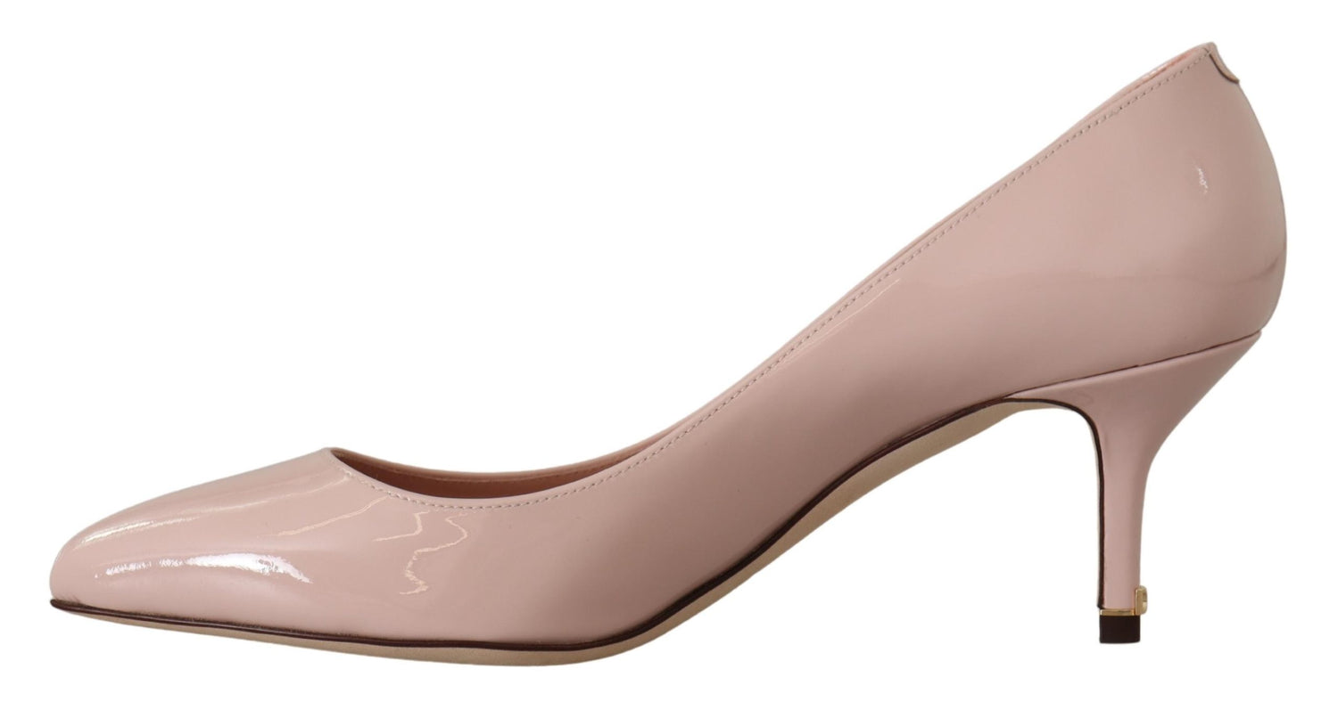 Dolce & Gabbana Pink Patent Leather Kitten Heels Pumps Shoes - DEA STILOSA MILANO