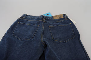 Just Cavalli Blue Low Waist Flared Leg Cotton Denim Jeans - DEA STILOSA MILANO