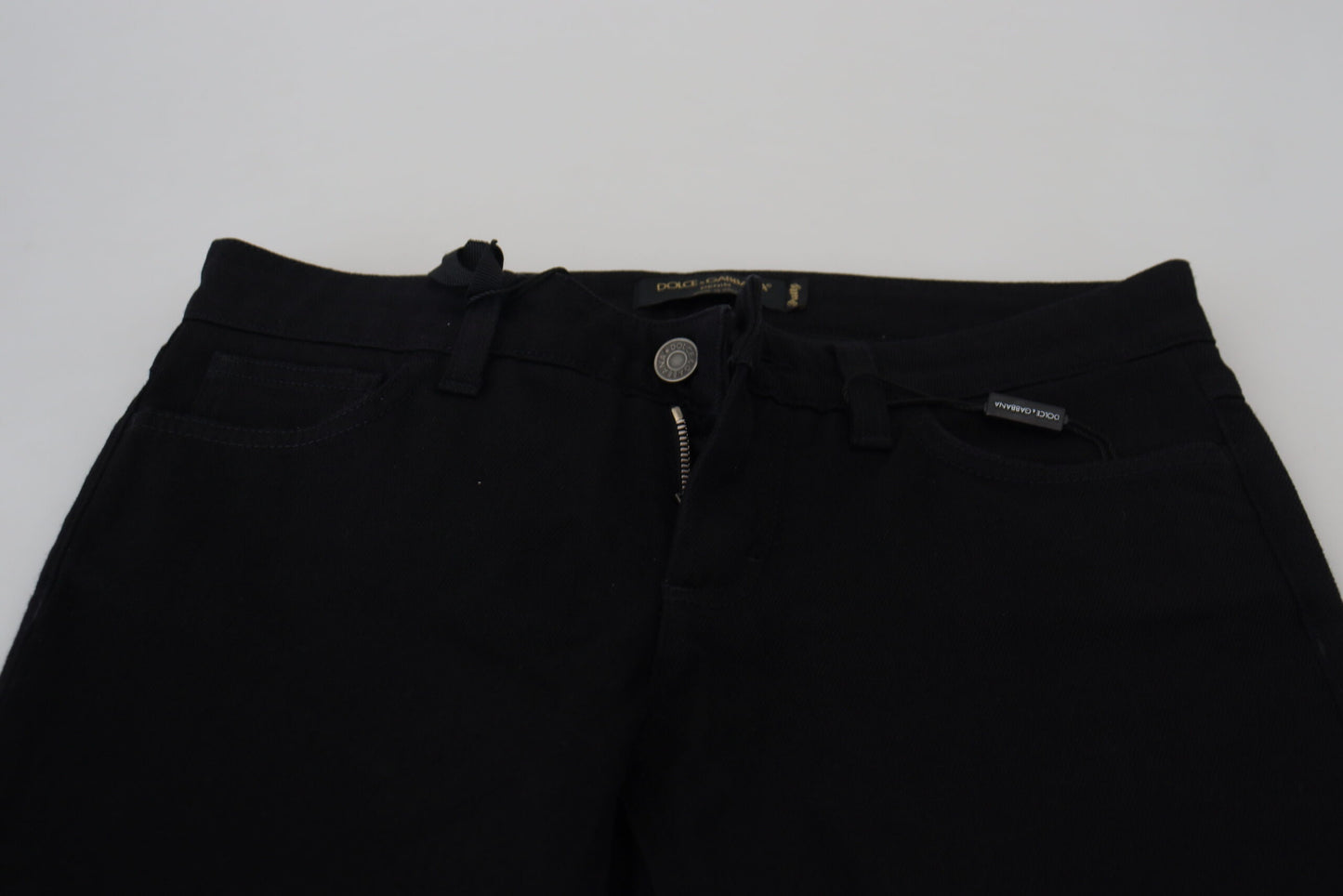 Dolce & Gabbana Black Cotton Low Waist Slim Fit Denim Jeans - DEA STILOSA MILANO