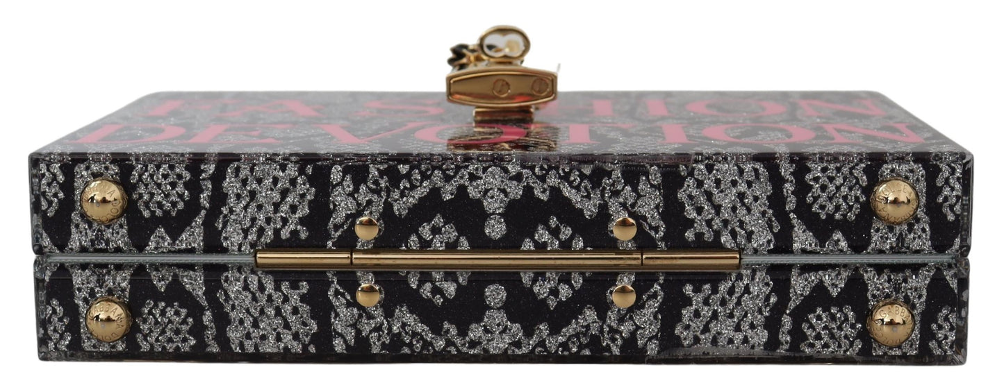 Dolce & Gabbana Gray Fashion Devotion Clutch Plexi SICILY BOX Purse - DEA STILOSA MILANO