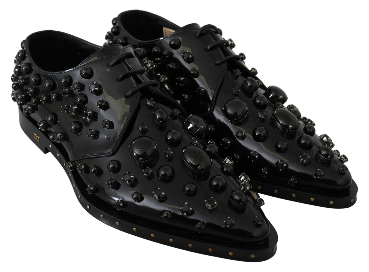 Dolce & Gabbana Elegant Black Dress Shoes with Crystals - DEA STILOSA MILANO