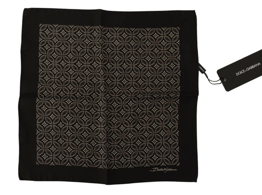 Dolce & Gabbana Black Patterned DG Printed Square Handkerchief Scarf - DEA STILOSA MILANO