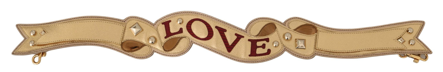 Dolce & Gabbana Gold Leather LOVE Bag Accessory Shoulder Strap - DEA STILOSA MILANO