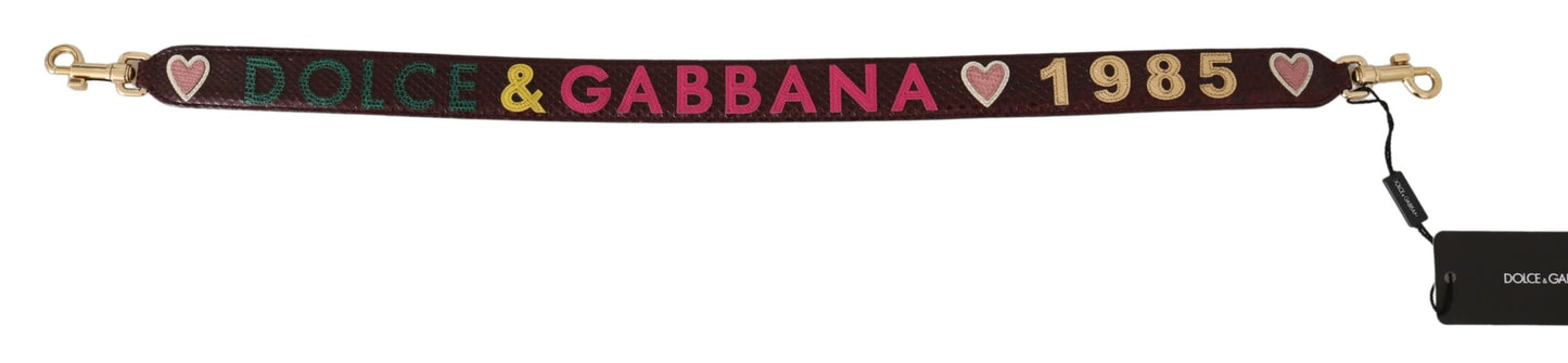 Dolce & Gabbana Bordeaux Exotic Skin Leather Belt Shoulder Strap - DEA STILOSA MILANO