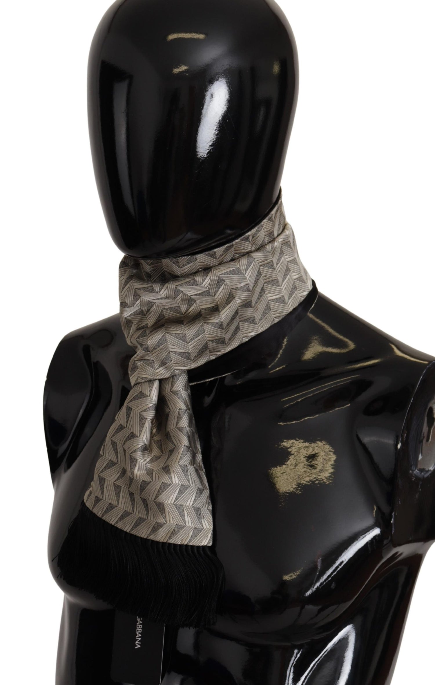 Dolce & Gabbana Black Grey Geometric Patterned Shawl Fringe - DEA STILOSA MILANO