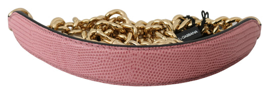 Dolce & Gabbana Pink Leather Gold Chain Accessory Shoulder Strap - DEA STILOSA MILANO