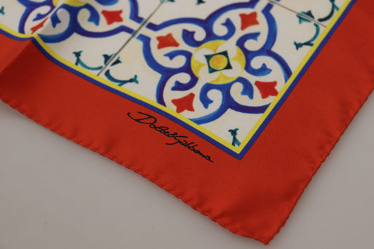 Dolce & Gabbana Multicolor Majolica Pattern Square Handkerchief - DEA STILOSA MILANO