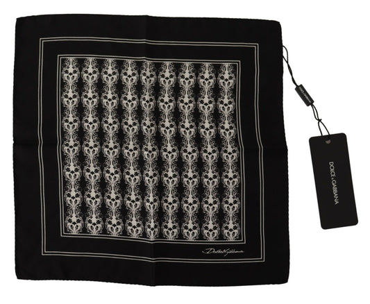 Dolce & Gabbana Black Printed Square Handkerchief Scarf - DEA STILOSA MILANO