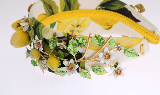Dolce & Gabbana Yellow Lemons Sicily Crystal Diadem Tiara Headband - DEA STILOSA MILANO