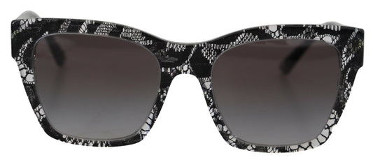 Dolce & Gabbana Black DG4384 Lace Square Acetate Full Rim Sunglasses - DEA STILOSA MILANO