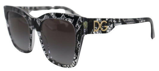 Dolce & Gabbana Black DG4384 Lace Square Acetate Full Rim Sunglasses - DEA STILOSA MILANO