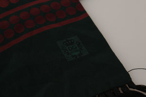 Dolce & Gabbana Black DG Logo Print Wrap Shawl Fringe Scarf - DEA STILOSA MILANO