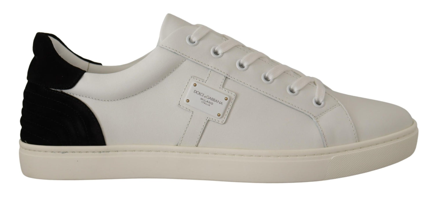 Dolce & Gabbana White Suede Leather Low Tops Sneakers - DEA STILOSA MILANO