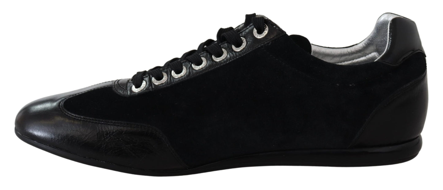 Dolce & Gabbana Black Logo Leather Casual Mens Scarpe Sneakers - DEA STILOSA MILANO