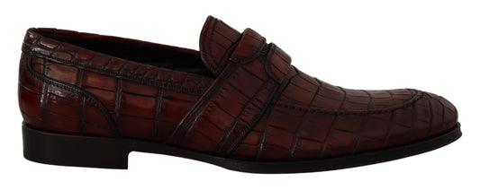Dolce & Gabbana Bordeaux Exotic Leather Dress Derby  Shoes - DEA STILOSA MILANO