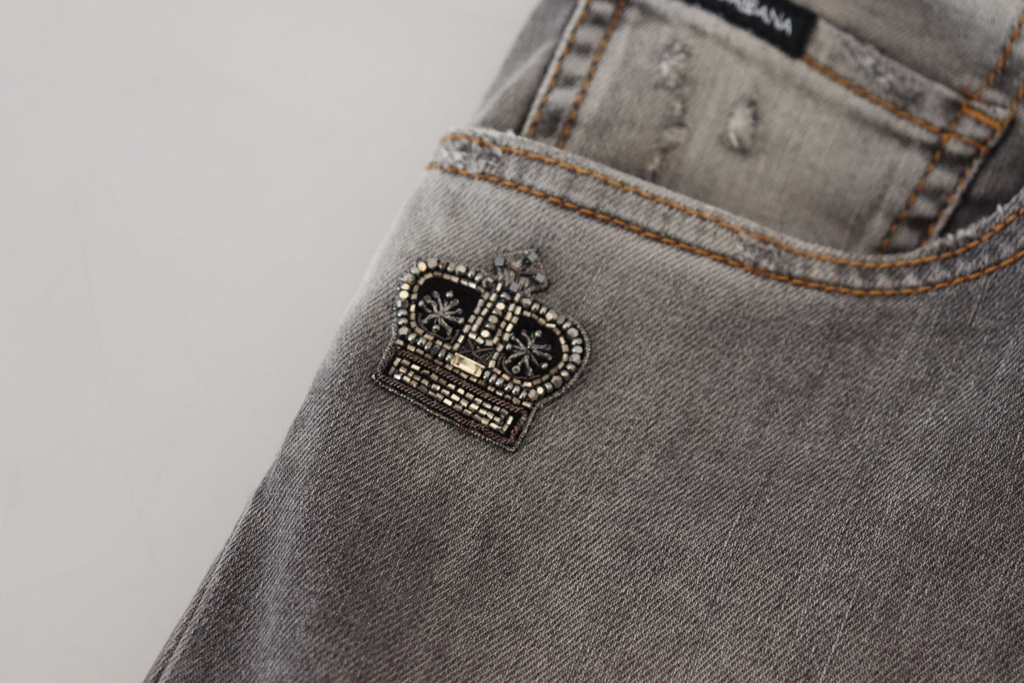 Dolce & Gabbana Gray Washed Cotton Skinny Denim Jeans - DEA STILOSA MILANO