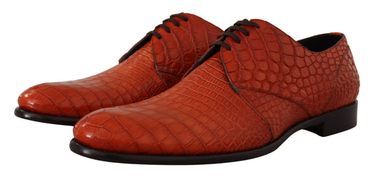 Dolce & Gabbana Orange Exotic Leather Dress Derby Shoes - DEA STILOSA MILANO
