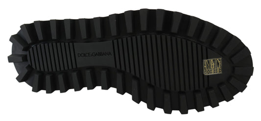 Dolce & Gabbana Black Rubberized Calfskin Chunky Derby Vulcano Shoes - DEA STILOSA MILANO