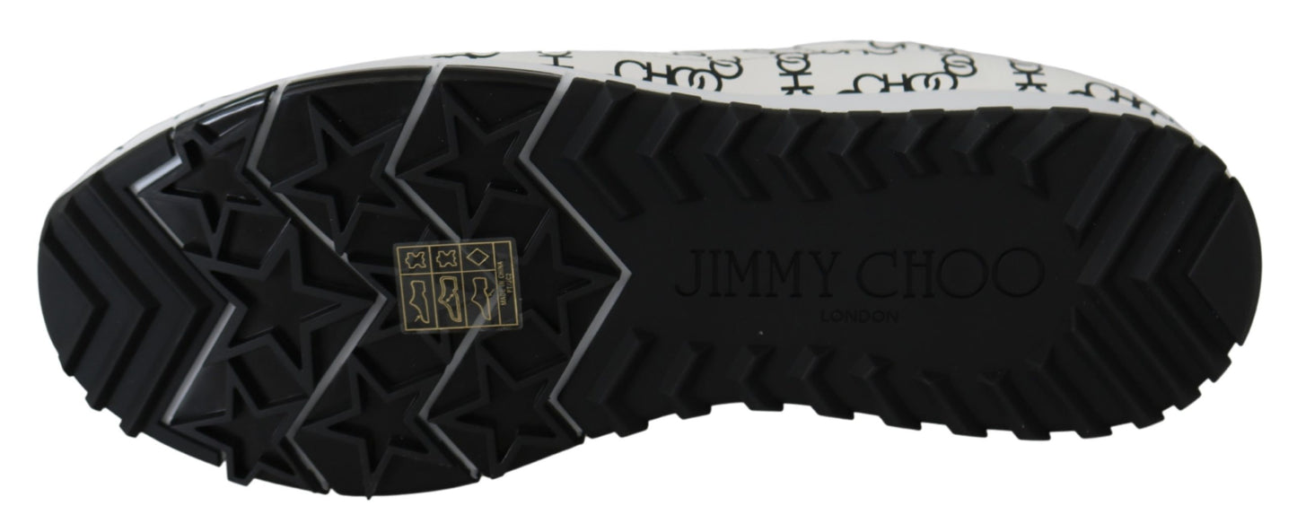 Jimmy Choo White and Black Leather Monza Sneakers - DEA STILOSA MILANO