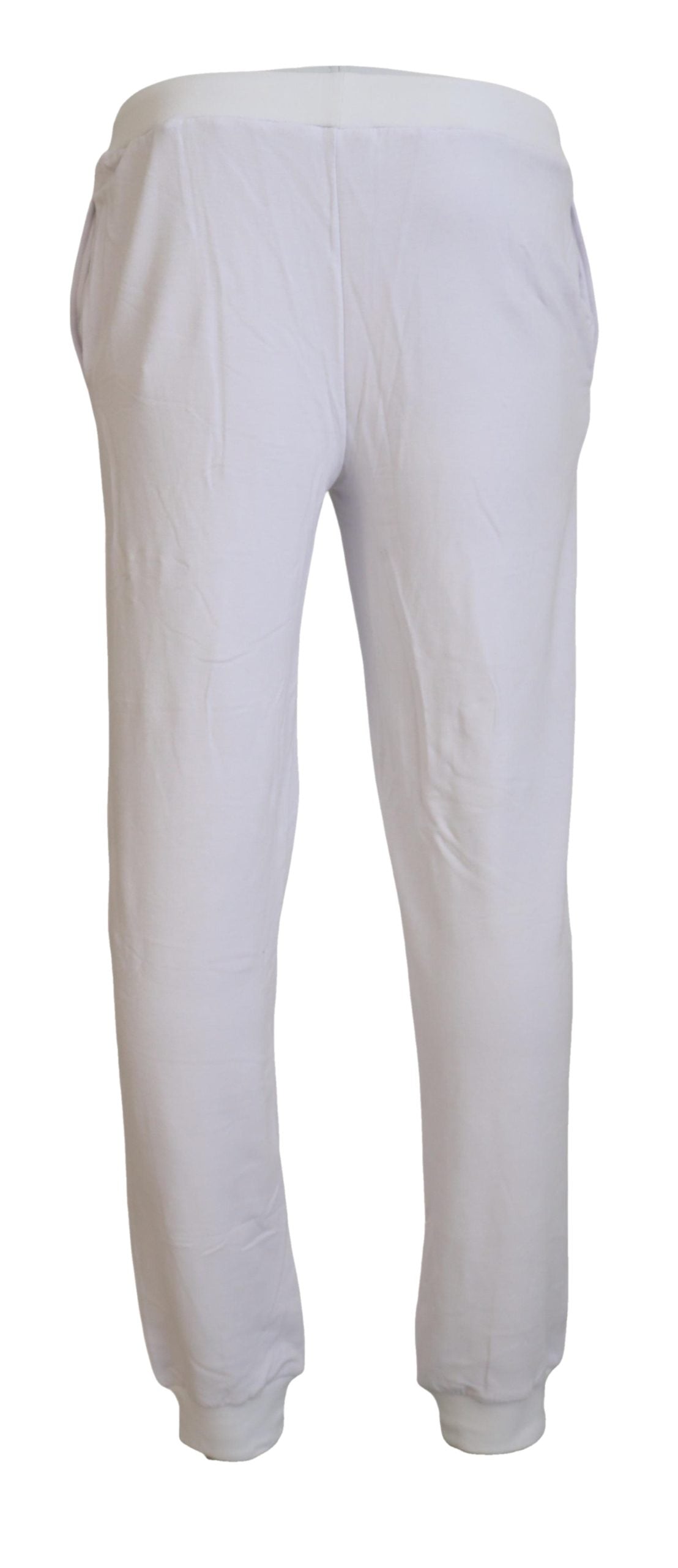 John Galliano White Cotton Logo Mens Jogger Pants - DEA STILOSA MILANO