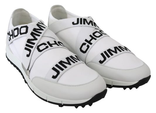 Jimmy Choo Toronto White/Black Nappa/Knit Sneakers - DEA STILOSA MILANO