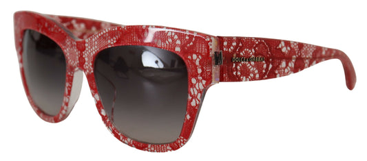 Dolce & Gabbana Red DG4231F Lace Acetate Rectangle Shades Sunglasses - DEA STILOSA MILANO